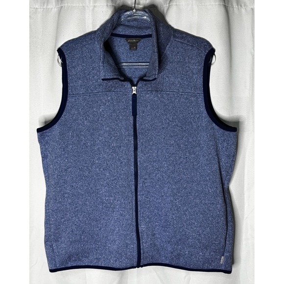 Eddie Bauer Jackets & Blazers - Eddie Bauer Women's Full Zip Fleece Vest Blue Size XL Soft Knit Casual
